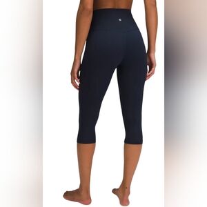 super-high crop Capri Black Leggings.